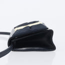 Salvatore Ferragamo Vala Shoulder Bag Canvas Navy Gold Auth 195283-5