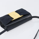 Salvatore Ferragamo Vala Shoulder Bag Canvas Navy Gold Auth 195283-6