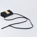 Salvatore Ferragamo Vala Shoulder Bag Canvas Navy Gold Auth 195283-7