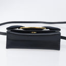 Salvatore Ferragamo Vala Shoulder Bag Canvas Navy Gold Auth 195283-9