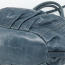 Miu Miu Shoulder Bag Leather 2way Navy Gold Auth 195286M-14