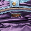 Miu Miu Shoulder Bag Leather 2way Navy Gold Auth 195286M-17