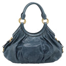 Miu Miu Shoulder Bag Leather 2way Navy Gold Auth 195286M-3
