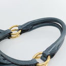 Miu Miu Shoulder Bag Leather 2way Navy Gold Auth 195286M-8