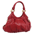 Miu Miu Shoulder Bag Leather 2way Red Gold Auth 195287M-1