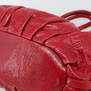 Miu Miu Shoulder Bag Leather 2way Red Gold Auth 195287M-17