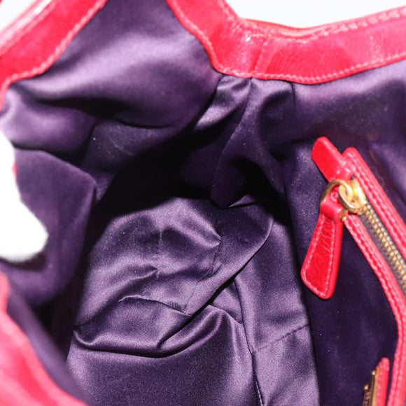 Miu Miu Shoulder Bag Leather 2way Red Gold Auth 195287M