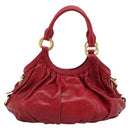 Miu Miu Shoulder Bag Leather 2way Red Gold Auth 195287M-2