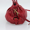 Miu Miu Shoulder Bag Leather 2way Red Gold Auth 195287M-3
