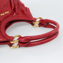 Miu Miu Shoulder Bag Leather 2way Red Gold Auth 195287M-7