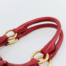 Miu Miu Shoulder Bag Leather 2way Red Gold Auth 195287M-14
