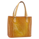 LOUIS VUITTON Monogram Vernis Houston Hand Bag Beige M91004 LV Auth 195288-1