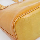 LOUIS VUITTON Monogram Vernis Houston Hand Bag Beige M91004 LV Auth 195288-13