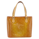 LOUIS VUITTON Monogram Vernis Houston Hand Bag Beige M91004 LV Auth 195288-2
