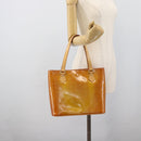 LOUIS VUITTON Monogram Vernis Houston Hand Bag Beige M91004 LV Auth 195288-23
