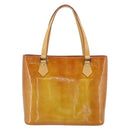 LOUIS VUITTON Monogram Vernis Houston Hand Bag Beige M91004 LV Auth 195288-3