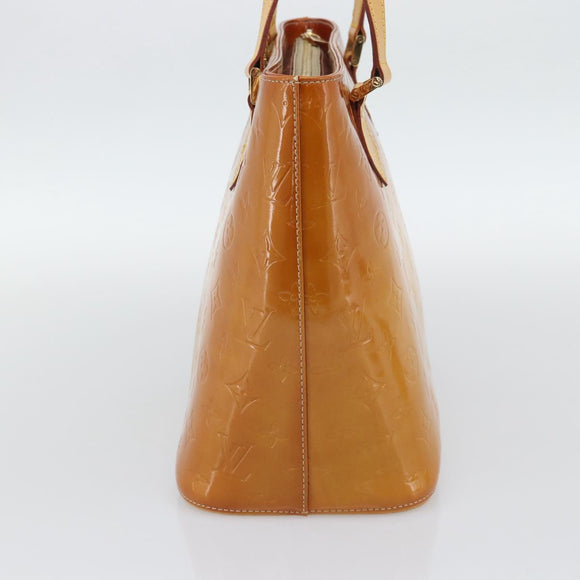 LOUIS VUITTON Monogram Vernis Houston Hand Bag Beige M91004 LV Auth 195288
