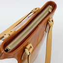 LOUIS VUITTON Monogram Vernis Houston Hand Bag Beige M91004 LV Auth 195288-6