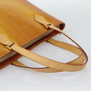 LOUIS VUITTON Monogram Vernis Houston Hand Bag Beige M91004 LV Auth 195288-7