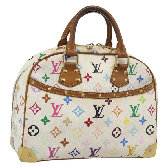 LOUIS VUITTON Monogram Multicolor Trouville Hand Bag White M92663 LV Auth 195291