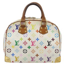 LOUIS VUITTON Monogram Multicolor Trouville Hand Bag White M92663 LV Auth 195291-2