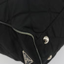 PRADA Chain Shoulder Bag Nylon Black Silver Auth 195292-11
