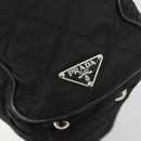PRADA Chain Shoulder Bag Nylon Black Silver Auth 195292-14