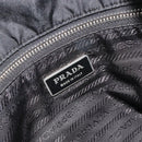 PRADA Chain Shoulder Bag Nylon Black Silver Auth 195292-16