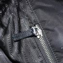 PRADA Chain Shoulder Bag Nylon Black Silver Auth 195292-20