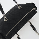 PRADA Chain Shoulder Bag Nylon Black Silver Auth 195292-6