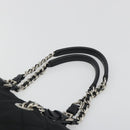 PRADA Chain Shoulder Bag Nylon Black Silver Auth 195292-8