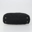 PRADA Chain Shoulder Bag Nylon Black Silver Auth 195292-9