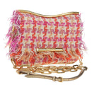 Miu Miu Chain Shoulder Bag Tweed Orange Gold Auth 195294SAM-1