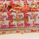 Miu Miu Chain Shoulder Bag Tweed Orange Gold Auth 195294SAM-15