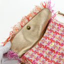 Miu Miu Chain Shoulder Bag Tweed Orange Gold Auth 195294SAM-17