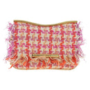 Miu Miu Chain Shoulder Bag Tweed Orange Gold Auth 195294SAM-2