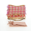 Miu Miu Chain Shoulder Bag Tweed Orange Gold Auth 195294SAM-28