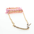 Miu Miu Chain Shoulder Bag Tweed Orange Gold Auth 195294SAM-7