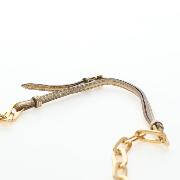 Miu Miu Chain Shoulder Bag Tweed Orange Gold Auth 195294SAM
