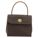 CELINE Macadam Canvas Star ball Hand Bag PVC Leather Brown Gold Auth 195298-2