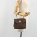 CELINE Macadam Canvas Star ball Hand Bag PVC Leather Brown Gold Auth 195298-24