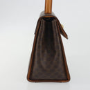 CELINE Macadam Canvas Star ball Hand Bag PVC Leather Brown Gold Auth 195298-5
