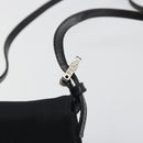FENDI Shoulder Pouch Mamma Baguette Cotton Jersey Black Silver Auth 195300A-14