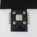 FENDI Shoulder Pouch Mamma Baguette Cotton Jersey Black Silver Auth 195300A-17