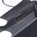 FENDI Shoulder Pouch Mamma Baguette Cotton Jersey Black Silver Auth 195300A-18