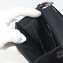 FENDI Shoulder Pouch Mamma Baguette Cotton Jersey Black Silver Auth 195300A-21