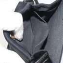 FENDI Shoulder Pouch Mamma Baguette Cotton Jersey Black Silver Auth 195300A-22
