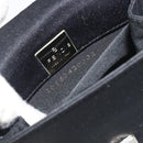 FENDI Shoulder Pouch Mamma Baguette Cotton Jersey Black Silver Auth 195300A-23