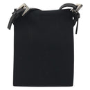 FENDI Shoulder Pouch Mamma Baguette Cotton Jersey Black Silver Auth 195300A-3