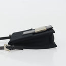 FENDI Shoulder Pouch Mamma Baguette Cotton Jersey Black Silver Auth 195300A-5